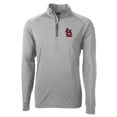 thumbnail image 2 of Men's Cutter & Buck  Gray St. Louis Cardinals Adapt Eco Knit Stretch Recycled Quarter-Zip Pullover Top, 2 of 3