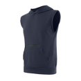 thumbnail image 4 of IYTR Men Casual Shirts Sleeveless Hooded Tank Top Kangaroo Pocket Athletic Gym Workout Muscle Cut Bodybuilding Casual Solid Color Hoodie Vest (Gray,XL), 4 of 9