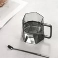 thumbnail image 5 of 460ML Large Glass Coffee Creative Design Cup Home Coffee Polygonal Cup Oatmeal Cup Breakfast Cup Office Retro Large Caliber, 5 of 5