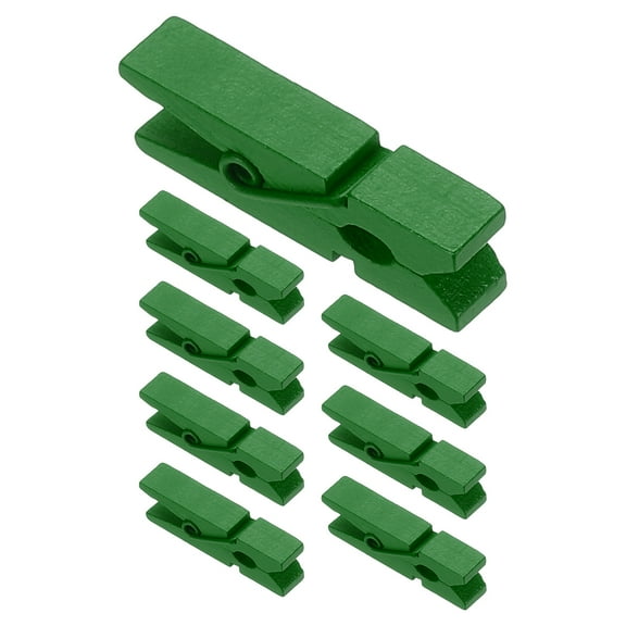 Uxcell 1.4" Wooden Colored Clothes Pins, 100Pcs Mini Colorful Wooden Clothes Clips Strong Grip Photo Clips for Pictures Hanging Clothes Decorative Crafts, Green