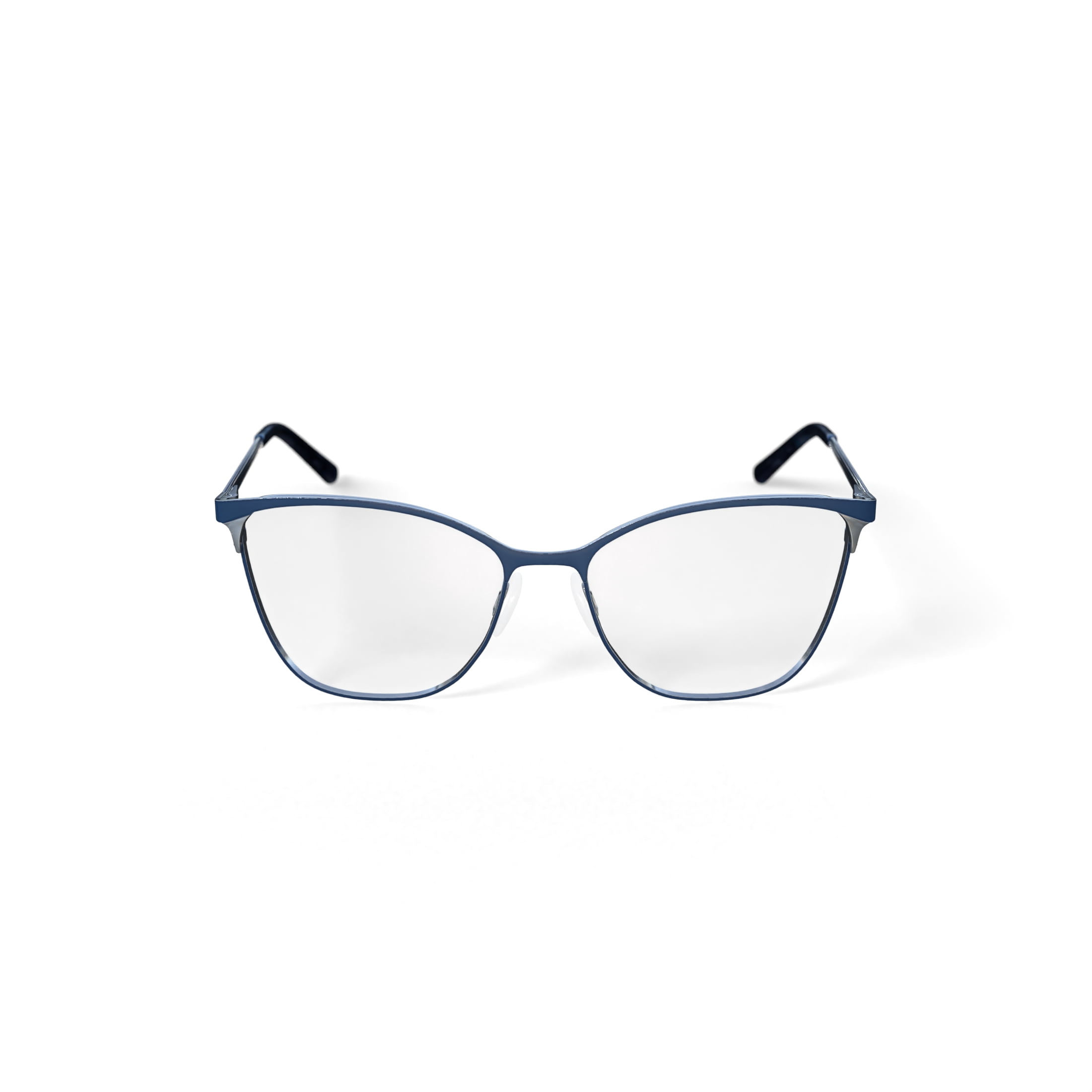 Bio Eyes Women's Chloe Square Prescription Eyeglasses with Case, Blue/Silver