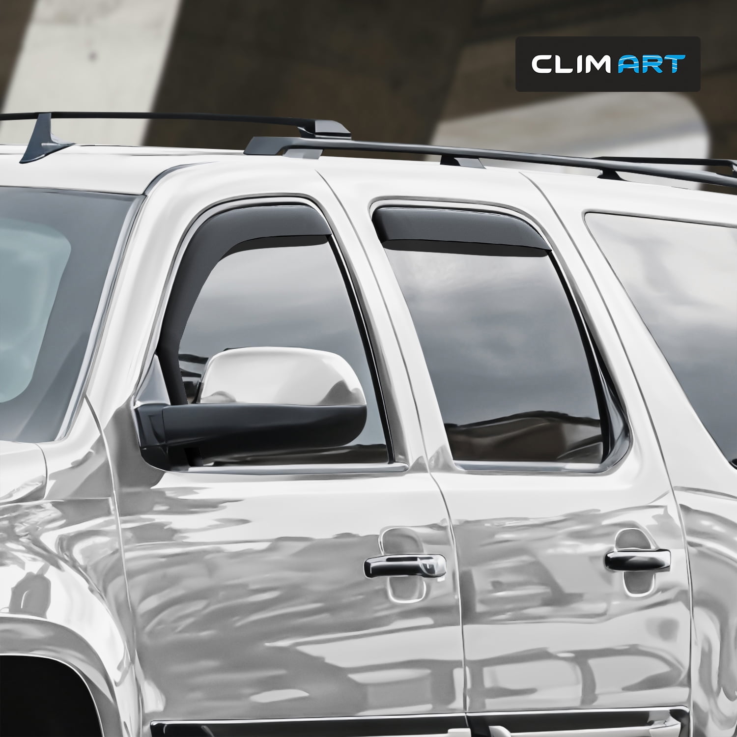 CLIM ART in-Channel Incredibly Durable Rain Guards for GMC Yukon XL 1500 2007-2014, Original Window Deflectors, Vent Window Visors, Vent Deflector, 4 pcs. - 607181