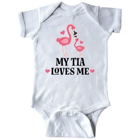 

Inktastic My Tia Loves Me Niece Flamingo Gift Baby Girl Bodysuit