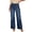 Dark Blue, variant on Women's High Waist Wide Leg Straight Jeans with Patch Pockets - Stretch Denim Casual Pants for Everyday Wear
