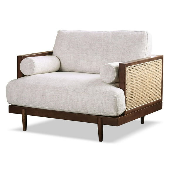 Furniture of America Kanan Solid Wood Accent Chair in Walnut