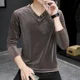 thumbnail image 5 of Camiseta de cuello en V estilo hip hop para hombre, nueva camiseta de rock punk, ropa emo divertida para hombre, sudaderas coreanas normales de otoño, 5 of 5