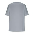 thumbnail image 5 of Pxxlle Summer T Shirts for Women Loose Fit V Neck Linen Shirt Solid Color Short Sleeve Basic Tees Gray XXL, 5 of 6