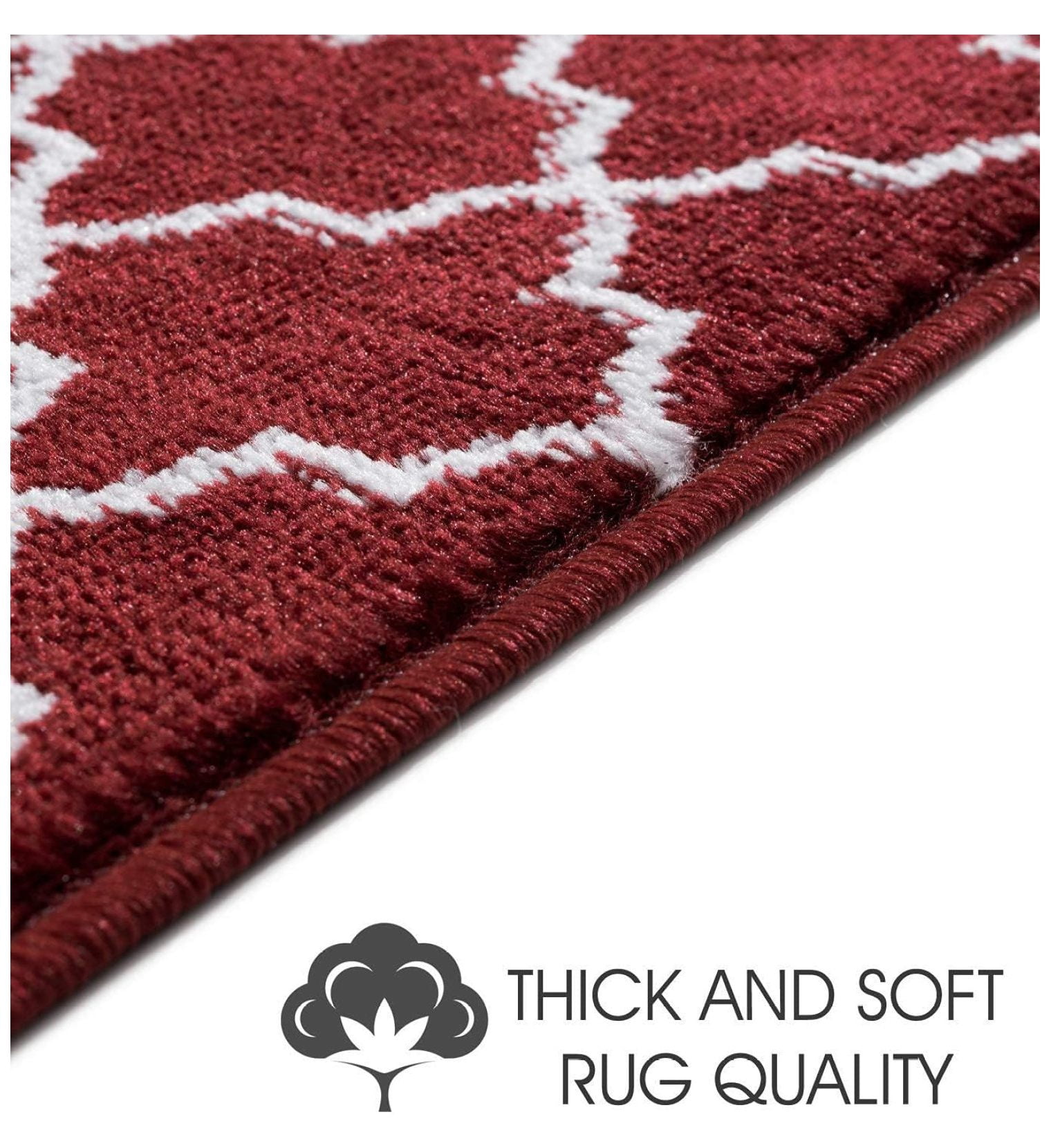 Stair Treads - 100% Polypropylene Carpet Strips for Indoor Stairs - Easy to Install Runner Rugs W/ Double Adhesive Tape - Safe, Extra-Grip, Decorative Mats - 4-Pack - Red