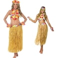 thumbnail image 2 of 14 Pack Hula Skirt Costume Kit for Hawaii Luau Party, 2-Person Set Dancing Hula with 32in Grass Skirt, Hawaiian Lei, Hibiscus Hair Clip, Pineapple Sunglasses for Adults, 2 of 7