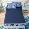 thumbnail image 3 of Erosebridal Modern Gorilla Head Zipper Twin Comforter Sets with Fitted Sheet and 2 Pillowcases for Boys Men, Blue Camouflage Shape Print Zipper Bedding Set, Navy Reversible, 4 Pieces, 3 of 6