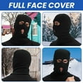 thumbnail image 5 of Toptie Ski Mask 3 Hole Balaclava, Warm Double Thermal Knitted Balaclava Warm Knit Balaclava for Adult-Black, 5 of 8