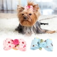 thumbnail image 2 of BIMZUC 20Pcs Dog Hair Bowknot with Elastic Band Pet Puppy Teddy Grooming Hair Accessories, Random Color, 1.38 inches, 2 of 8