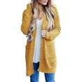 thumbnail image 1 of Chandails pour Femmes Cardigan Ouvert à Manches Longues en Tricot Doux avec Poches, 1 of 3