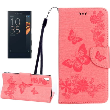 For Sony Xperia XA Ultra Butterflies Embossing Horizontal Flip Leather Case with Holder & Card & &