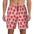 thumbnail image 3 of Uemuo Strawberry And Flowers Pattern Mens Swim Trunks Quick Dry Board Shorts with Mesh Lining, Stretch Beach Shorts Quick Dry No-Chafing Board Shorts-X-Large, 3 of 9