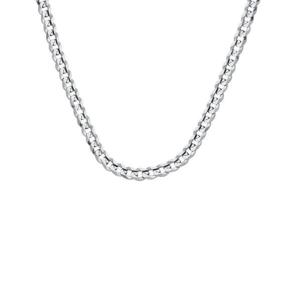 Sterling Silver Rhodium Plated 6.8mm Comfort Curb Chain Necklace - 31.4 Grams - 20 Inch