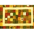 thumbnail image 1 of Ahgly Company Machine Washable Indoor Rectangle Abstract Yellow Contemporary Area Rugs, 5' x 8', 1 of 4