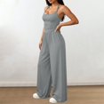 thumbnail image 6 of Women's Summer Spaghetti Strap Sleeveless Jumpsuit Wide Leg Baggy, 6 of 7