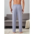 thumbnail image 5 of CHAOJISHE Mens Pajama Pants 100% Cotton Pajama Pants Lightweight Pjs Bottoms Sleepwear Soft Lounge Pajama Bottoms for Men BLUE SIZE:L, 5 of 8