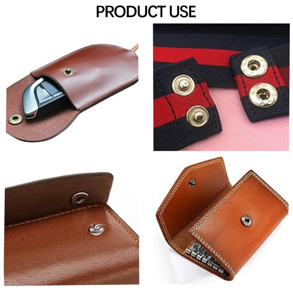 QccHieUs Leather Garment Metal Snap Fastener Button Set 4 Colors Snap Buttons for Garment Repairing Jewelry Professional Multipurpose 12mm Durable