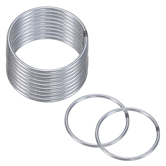 Uxcell Paquete de 12 anillos de atrapasueños, anillo de forma redonda de metal de 2 pulgadas para decoraciones de manualidades DIY en plata