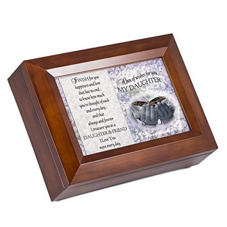 My Daughter Dark Wood Finish Jewelry Music Box - Plays Tune You Are My Sunshine