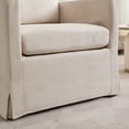 thumbnail image 5 of 30'' Wide Swivel Accent Chair, Mid Century Upholstered Reading Chair with Removable Back Cushion, 360 Degree Comfy Armchair Single Sofa Chair for Living Room, Nursery, Beige, 5 of 9