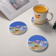 thumbnail image 2 of Posavasos de tierra de diatomeas absorbente Digimon, aislamiento antideslizante de tierra de diatomeas inodoro que protege la superficie de la mesa contra daños Talla única, 2 of 7