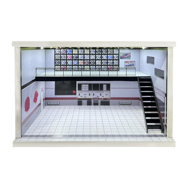 Vitrina doble para garaje, de acrílico, para colección, a escala 1/64, 1/36 y 1/32 D