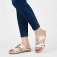 thumbnail image 6 of Ecetana Sandals for Women Flat Shoes Slip On Dressy Summer Comfortable Flower Slides Sandals, 6 of 7