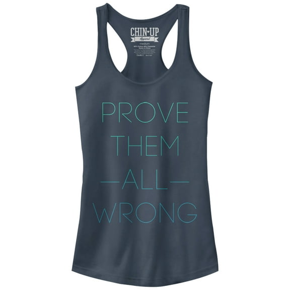 Junior's CHIN UP Prove Them All Wrong Racerback Tank Top Indigo 2X Large