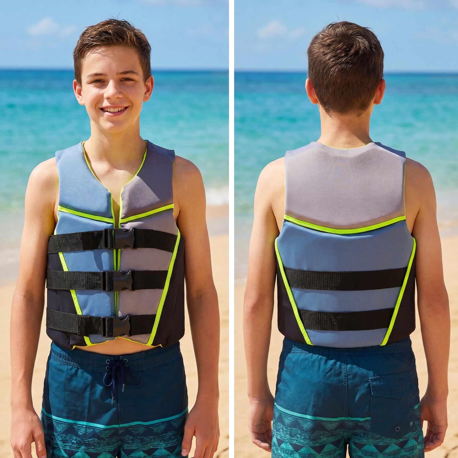 Kids Swim Vest Life Jacket Youth,Adjustable Flotation Buoyancy Swimsuit Trainer Vests,Swimming Aid Jacket for Boys Girls,Kayaking Fishing Sailing,Fit for 50-125 lbs