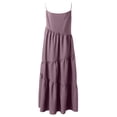 thumbnail image 4 of IROINNID Discount Dress for Women 2023 Casual Cocktail Wedding Guest Dress Summer Loose Dress Strap Beach Long Maxi Summer Dresses For Sundress,Purple, 4 of 6