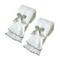 thumbnail image 2 of XinLfly 2 Pack Baby Little Girls Ruffle Ankle Knit Leggings Pants Kids Solid Color Footless Tights Stocking,2PC White,18-24M, 2 of 6