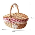 thumbnail image 7 of Cheers US Wicker Picnic Basket with Lid and Handle Sturdy Woven Body with Washable Plaids Liner, 7 of 7