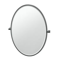 Gatco A-Line 32" Framed Oval Mirror, Matte Black