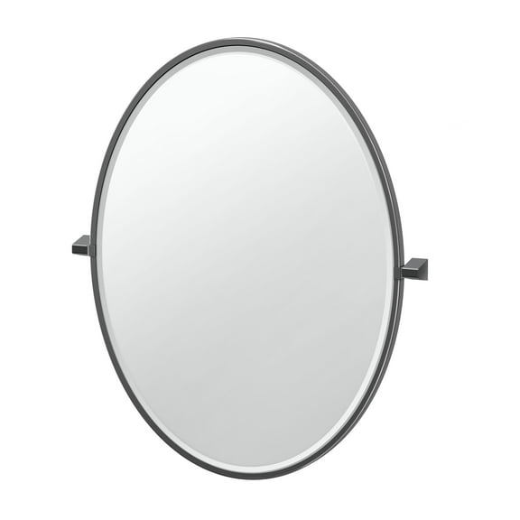 Gatco A-Line 32" Framed Oval Mirror, Matte Black