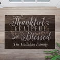 thumbnail image 2 of Personalized Planet 27x18 Thankful, Grateful and Blessed Personalized Doormat on Durable Indoor Outdoor 1/8" Thick Low Profile Mat with Non Slip Rubber Backing, 2 of 6