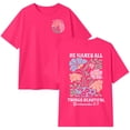 thumbnail image 4 of VNKIDY Girls Kids Floral Print Graphic Tee Short Sleeve Crewneck Oversized T Shirt For Summer Daily Casual Wear Hot Pink 160, 4 of 4