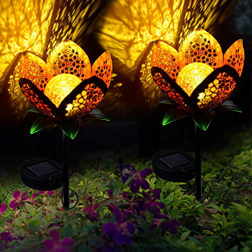 Details about   2 pack Orchid Flowers Solar Garden Stake Lamp For Yard Outdoor Patio Decor