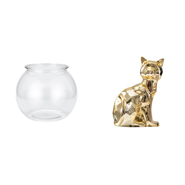 Estatua De Gato Transparente Para Pecera Pequeña, Figura Decorativa, Escultura De Animal, Adorno Artesanal Para Acuario, Pecera, Jarrón, Mesa Para Oficina, Hogar Y Plantas.