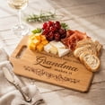 thumbnail image 6 of Bamboo Serving Tray, Charcuterie Platter, Cheese Serving Board, Grandma Birthday Gift, 11X9X0.5 Inch Double Sided Decorative Countertop Board for Prep and Gourmet Hosting, 6 of 8