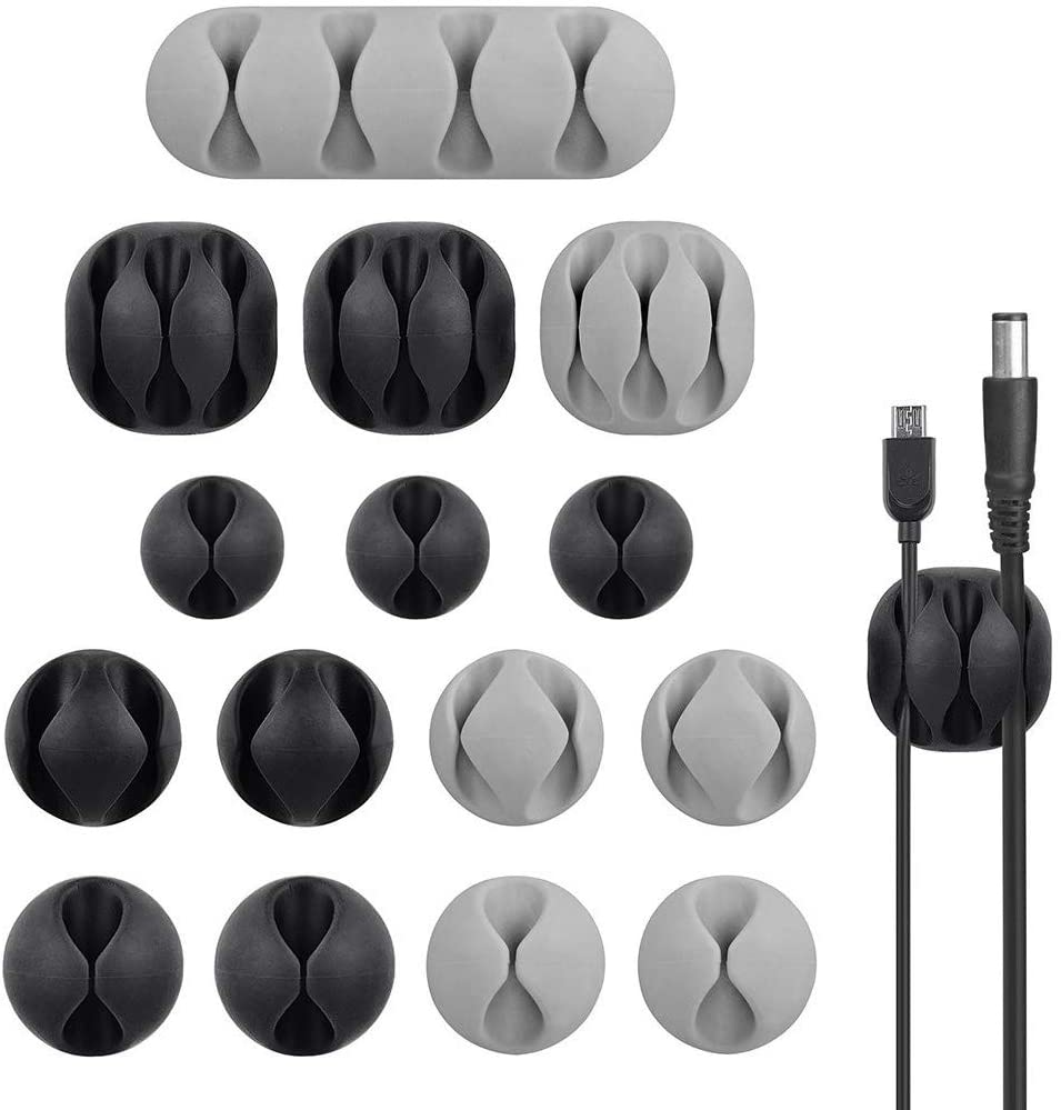 15 Pack Long Lasting Cable Clips, Desktop Cord Holder & Hook, Charging