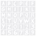 thumbnail image 1 of Unique Bargains 1.5 Inch Letter Stencils Number Stencils, 36 Pack Reusable Alphabet Templates Numbers Stencil Set Style 2, White, 1 of 6
