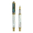 thumbnail image 5 of Xezo Xezo Maestro® 18K Gold Plated Fountain Pen (Fine Nib) - Oceanic White Mother of Pearl  Paua Abalone, 5 of 9