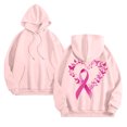 thumbnail image 5 of GEWSEY Womens Cancer Awareness Hoodies Ribbon Graphic Fall Winter Fleece Oversized Sweatshirt With Pocket (Pink, XXL), 5 of 5