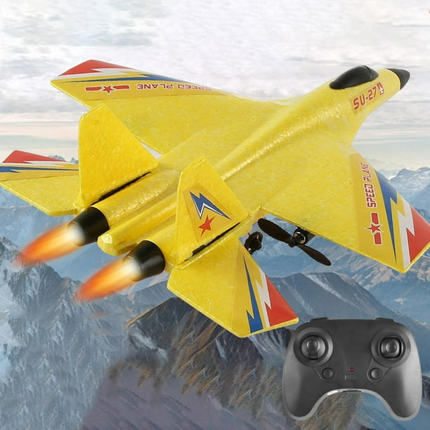2.4G de telemando SU27 RC Espuma con baterías recargables Juguetes Adultos para , amarillo 3 amarillo 3 pilas Macarena Aeronave de ala fija