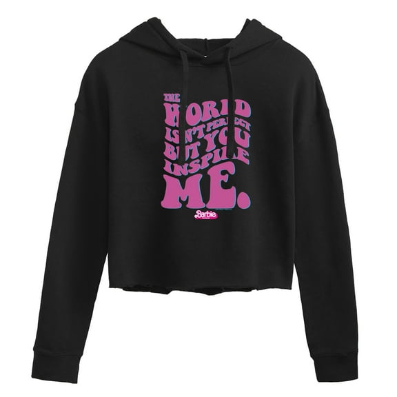 Barbie the Movie - You Inspire Me - Juniors Cropped Pullover Hoodie
