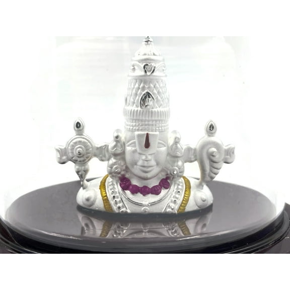 999 Pure Silver Tirupathi Balaji / Venkateshwara idol - 2.0-inch Tall Statue / Murti (Figurine #03A)