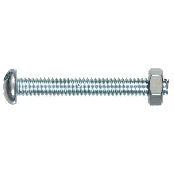 Hillman 7668 Zinc-Plated Head Machine Screw with Nut #8-32 x 3/4 in.